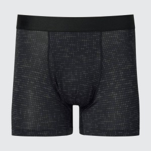 Ropa Interior Uniqlo Airism Printed Boxers Hombre Negras | 7845WOZBE