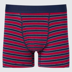 Ropa Interior Uniqlo Algodon A Rayas Boxer Hombre Rojas | 3958UNDEQ