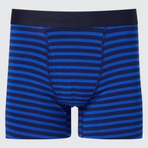 Ropa Interior Uniqlo Algodon A Rayas Boxer Hombre Azul Marino | 8764HOFER