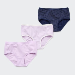 Ropa Interior Uniqlo Dotted Hiphugger (Three Pairs) Niños Rosas Azul Marino | 3216HXISB