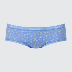 Ropa Interior Uniqlo Flower Print Hiphugger Mujer Azules | 0652KEULW