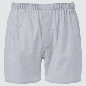 Ropa Interior Uniqlo Woven Broadcloth Boxer Hombre Gris | 1850ZKTEC