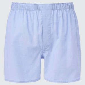 Ropa Interior Uniqlo Woven Broadcloth Boxer (2021 Season) Hombre Azules | 7068MLVOZ