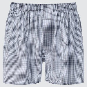 Ropa Interior Uniqlo Woven Checked Boxer Hombre Azul Marino | 6493PKLCY