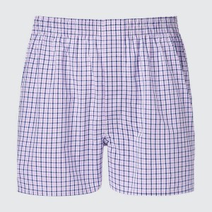 Ropa Interior Uniqlo Woven Checked Boxer Hombre Moradas Claro | 9328AYXJD