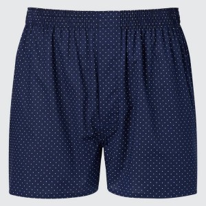 Ropa Interior Uniqlo Woven Dotted Boxer Hombre Azul Marino | 3605WMTAR