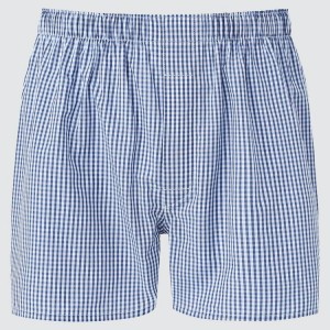 Ropa Interior Uniqlo Woven Multicoloured Checked Boxer Hombre Azules | 1678BZSQY