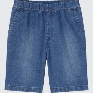 Short Uniqlo Denim Easy Niños Azules | 0692WSIKE