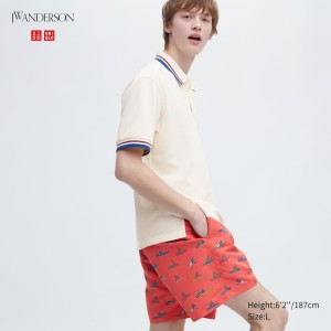 Short Uniqlo Jw Anderson Rowing Print Active Utility Hombre Rojas | 6937BXMAT