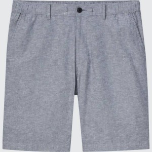 Short Uniqlo Linen Blend Hombre Azules | 1056XUPRI