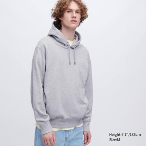 Sudadera con Capucha Uniqlo Sweat Pullover Hombre Gris | 8672GOZLF