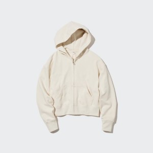 Sudadera con Capucha Uniqlo Sweat Zipped Mujer Blancas | 7985OCWTA