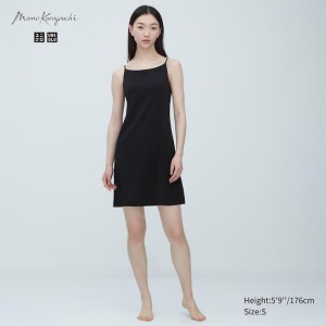 Sujetadores Uniqlo Mame Kurogouchi Airism Plunge Slip Mujer Negras | 3016IGOYF