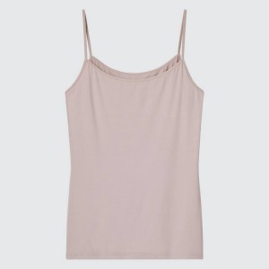 Tops Uniqlo Heattech Thermal Camisole Mujer Beige | 5147GEUYK