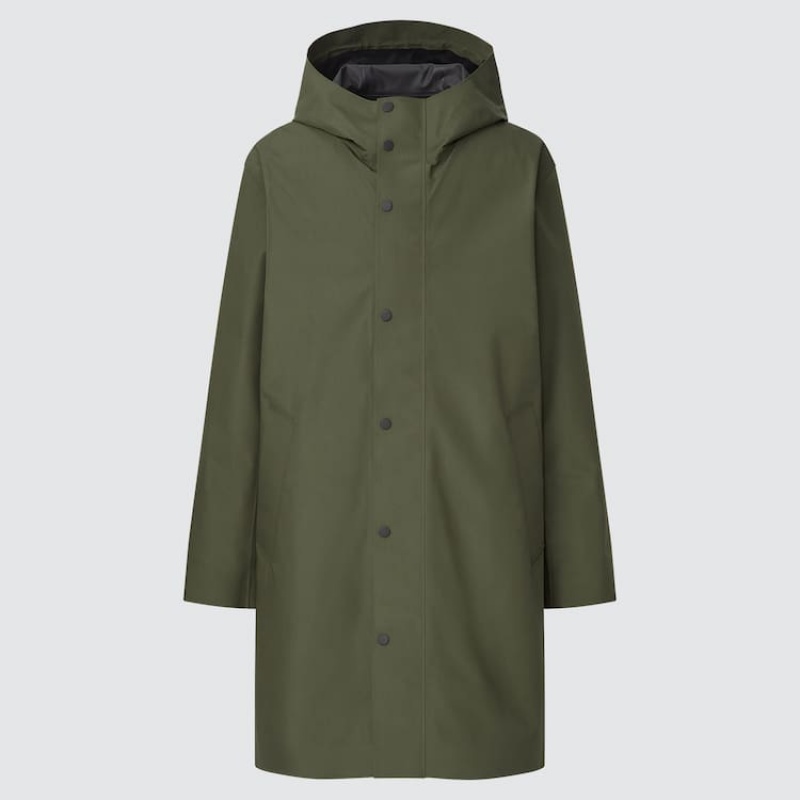 Abrigos Uniqlo Blocktech Encapuchado (2021 Season) Hombre Verde Oliva | 3540EIAPG