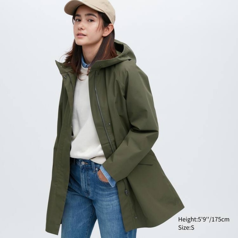 Abrigos Uniqlo Blocktech Half Mujer Verde Oliva | 1048DTYME