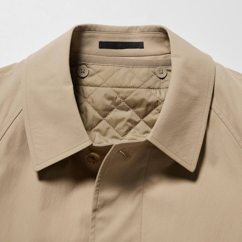 Abrigos Uniqlo Three-way Single Breasted Hombre Beige | 6729YHNDT