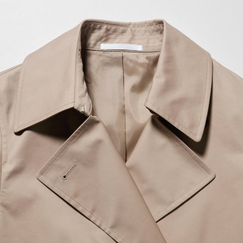 Abrigos Uniqlo Trench Mujer Beige | 0753DSQXK