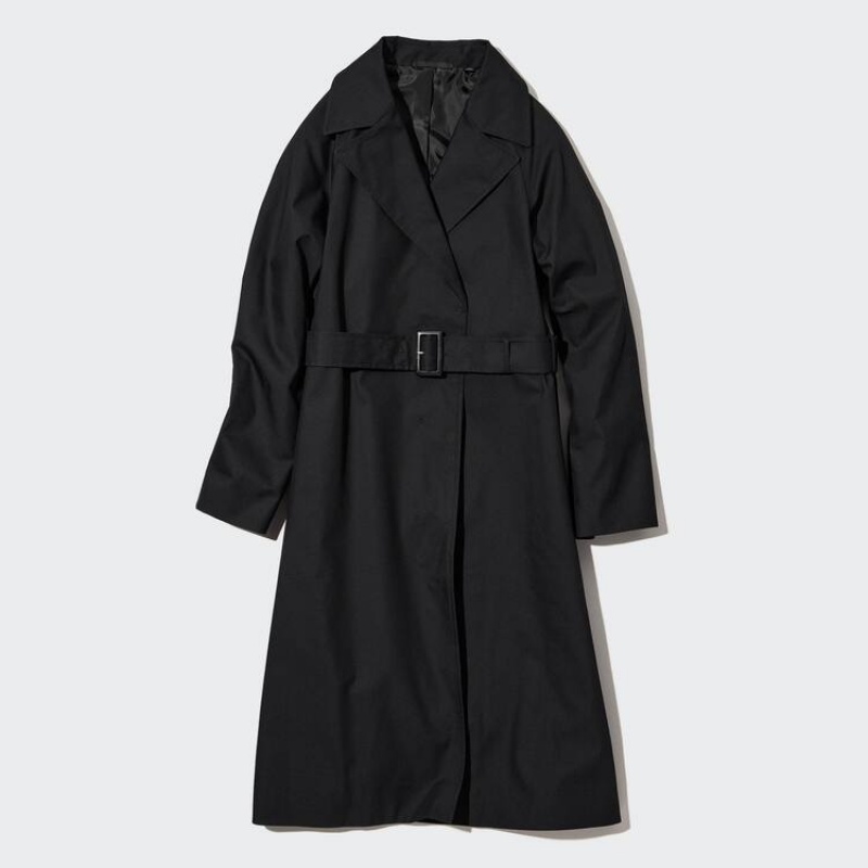 Abrigos Uniqlo Trench Mujer Negras | 5701PLDIB