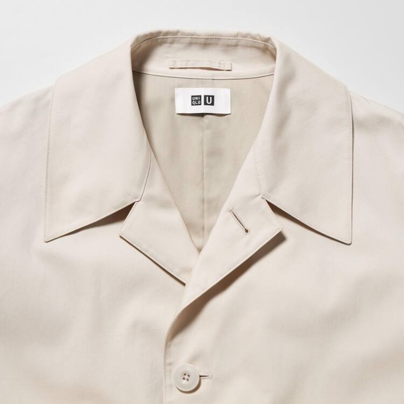 Abrigos Uniqlo U Oversized Single Breasted Hombre Blancas | 9138PNTVQ