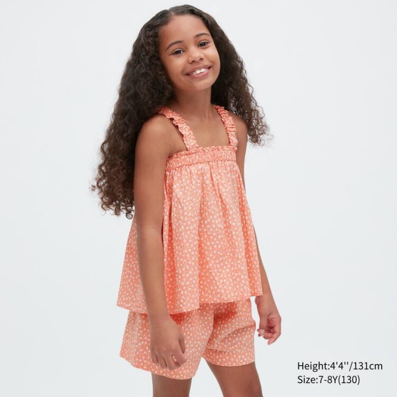 Blusa Uniqlo Gathered Camisole Niños Naranjas Claro | 2105TXCPU