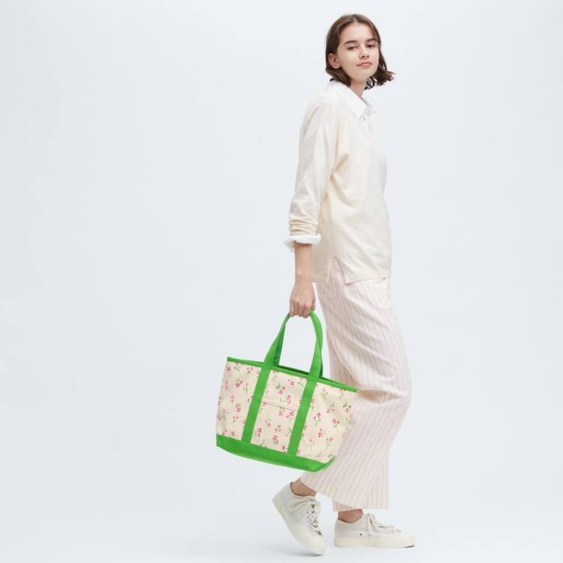 Bolsas Uniqlo Ines De La Fressange Lona Tote Mujer Blancas | 4936ZJLUT