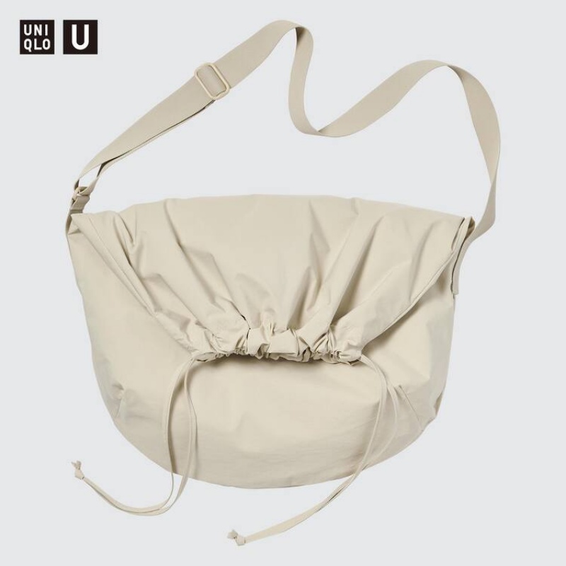 Bolsas Uniqlo U Drawstring Shoulder Mujer Beige | 2407JFWLM