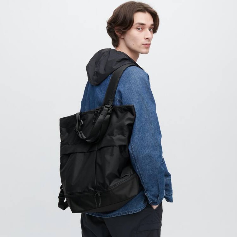 Bolsas Uniqlo Utility Two-way Hombre Negras | 3589BNEQZ