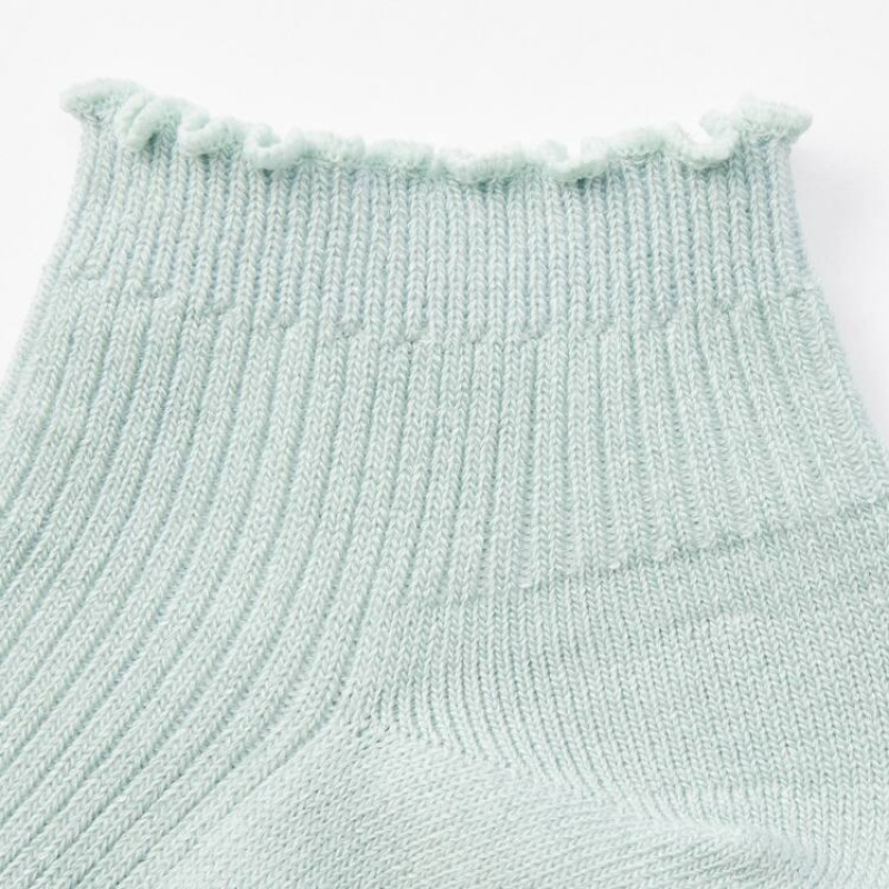 Calcetines Uniqlo Acanalado Corta (Three Pairs) Niños Rosas Verde Gris | 9723VHRJZ