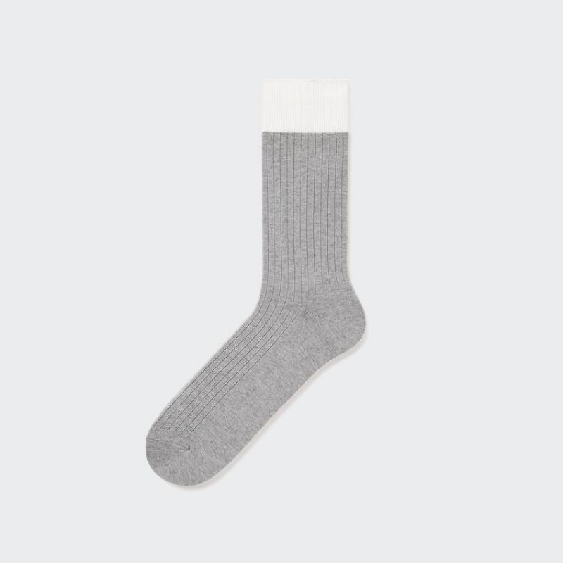 Calcetines Uniqlo Acanalado Hombre Gris | 3417VXMIW