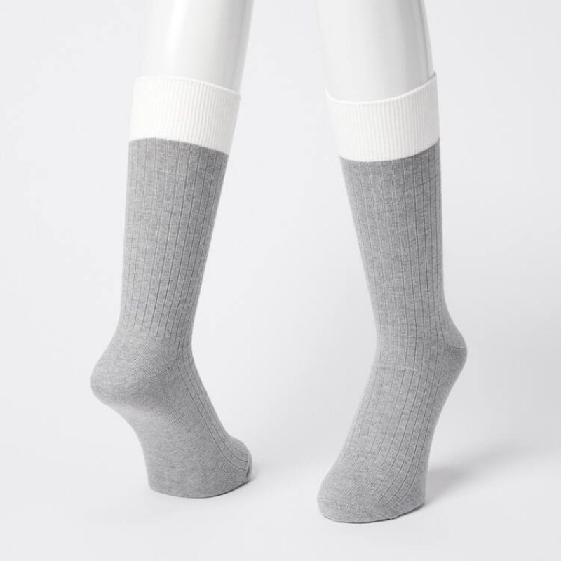 Calcetines Uniqlo Acanalado Hombre Gris | 3417VXMIW