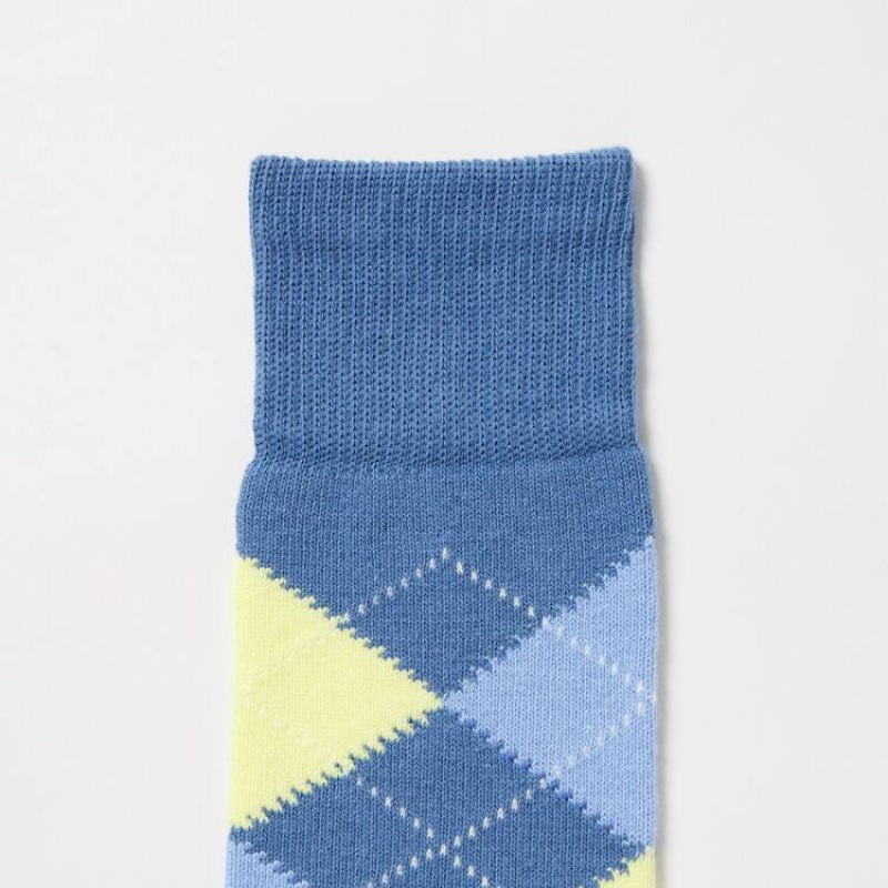 Calcetines Uniqlo Argyle Patterned Hombre Azules | 2180VTGJW