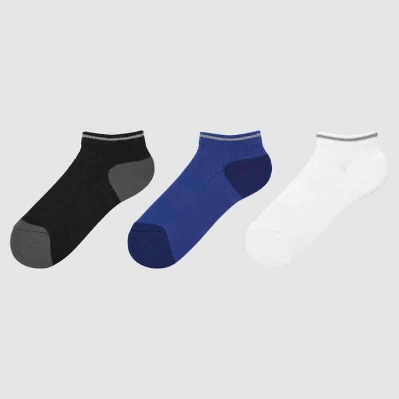 Calcetines Uniqlo Corta (Three Pairs) Niños Negras Azules Blancas | 3270ATVIG