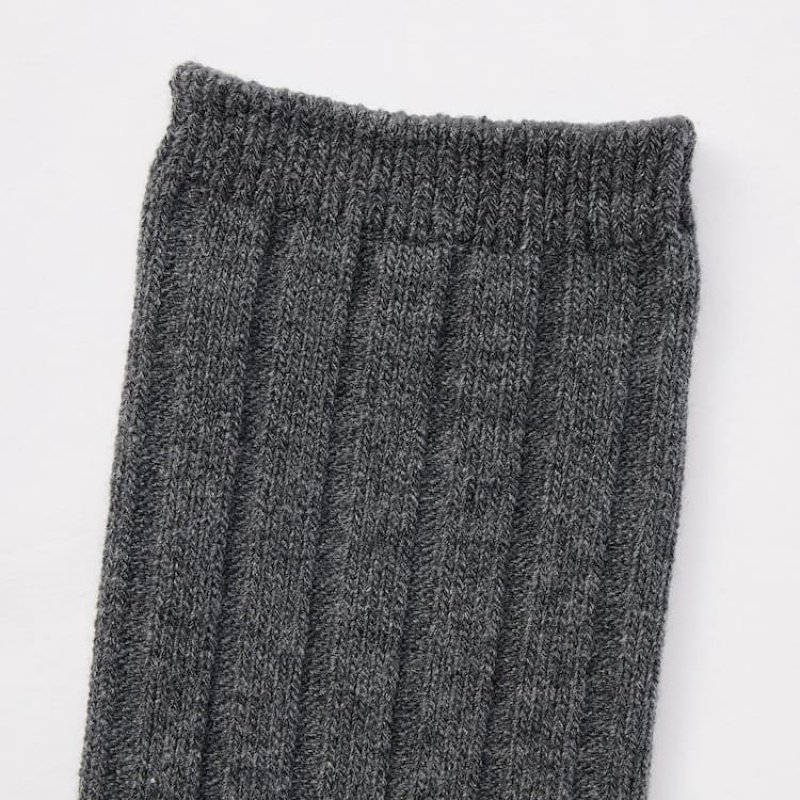 Calcetines Uniqlo Heattech Colour Block (Two Pairs) Niños Gris | 8509PQXHW