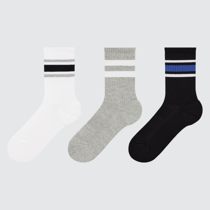 Calcetines Uniqlo Regular (Three Pairs) Niños Blancas Gris Negras | 6245CHEOK