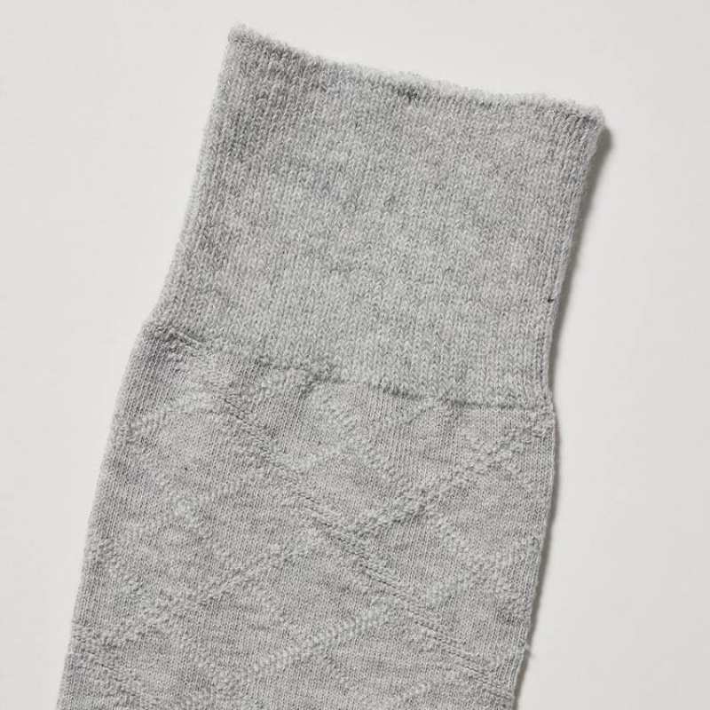 Calcetines Uniqlo Supima Algodon Links Checked Hombre Gris | 3502YIXGL