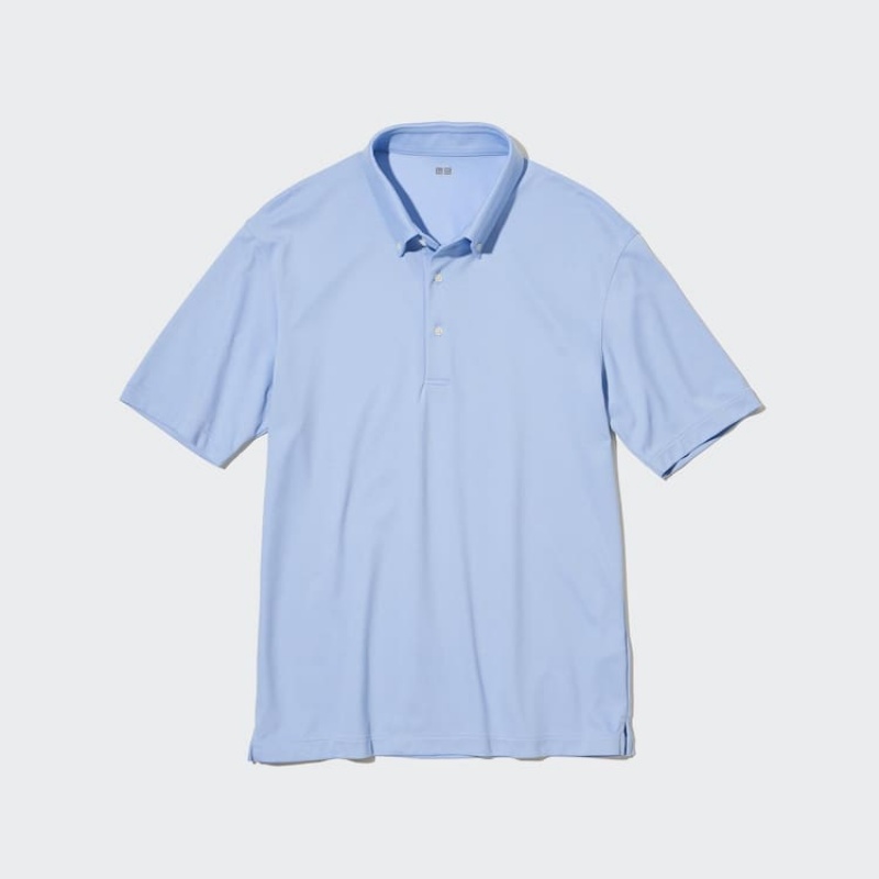 Camisa Polo Uniqlo Airism Hombre Azules Claro | 4370XGCKU