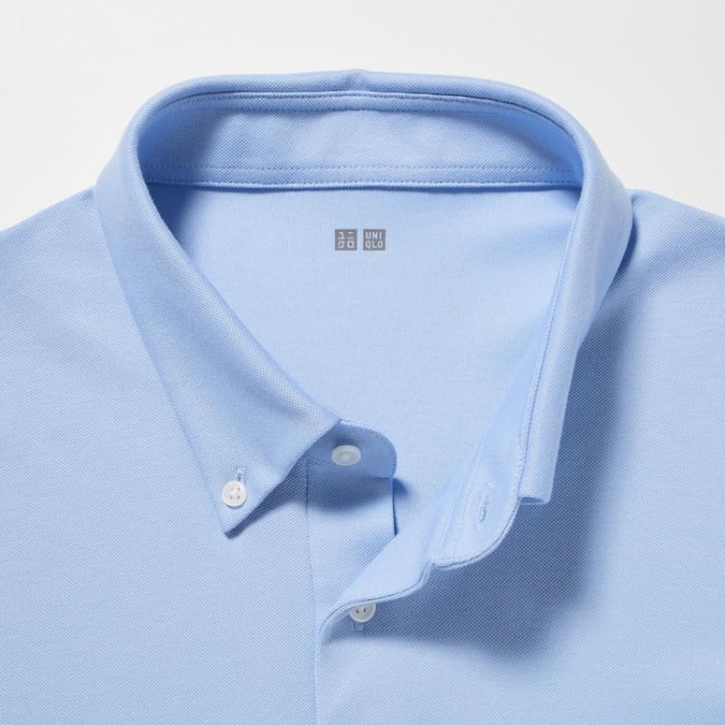 Camisa Polo Uniqlo Airism Hombre Azules Claro | 4370XGCKU