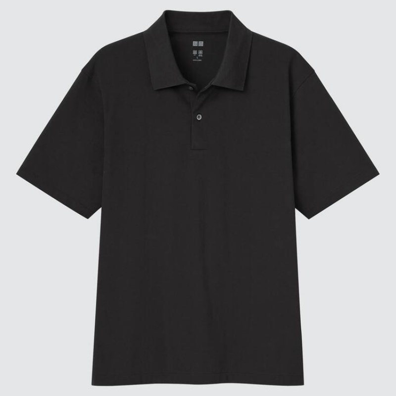 Camisa Polo Uniqlo Airism Hombre Negras | 8370MBINC