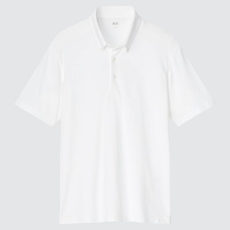 Camisa Polo Uniqlo Airism Piqué (2021 Season) Hombre Blancas | 8659XLZEC