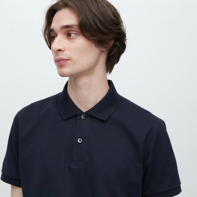 Camisa Polo Uniqlo Dry Piqué Hombre Moradas | 0234PVAJY