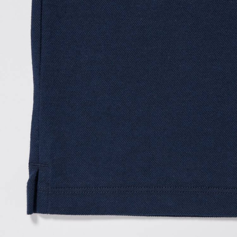 Camisa Polo Uniqlo Dry Piqué Niños Azul Marino | 2936HYSKD