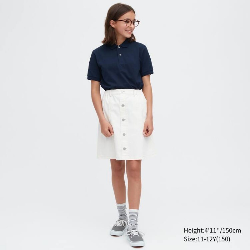 Camisa Polo Uniqlo Dry Piqué Niños Azul Marino | 2936HYSKD