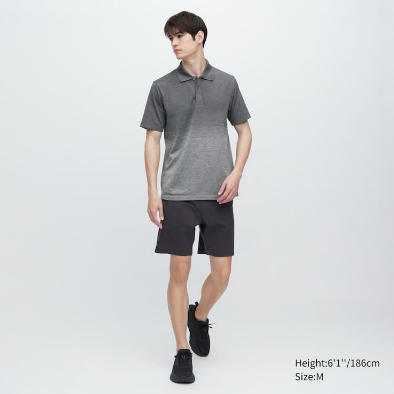 Camisa Polo Uniqlo Dry-ex Hombre Gris | 9542APEZH