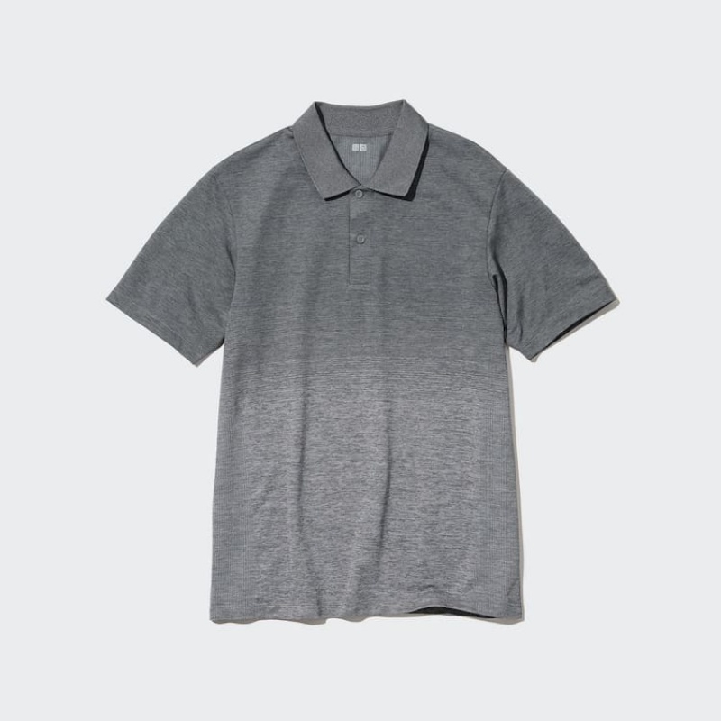 Camisa Polo Uniqlo Dry-ex Hombre Gris | 9542APEZH