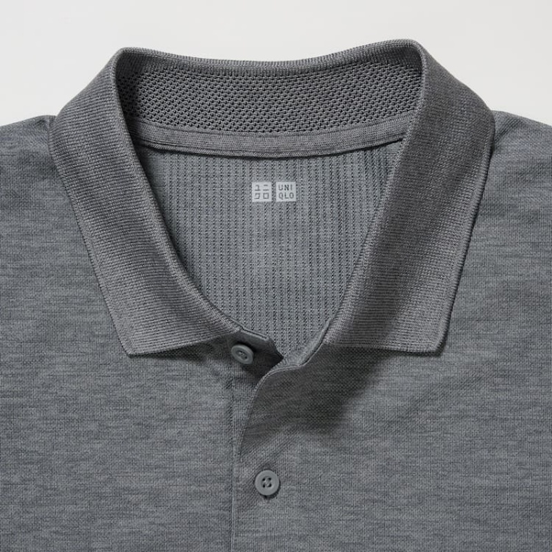 Camisa Polo Uniqlo Dry-ex Hombre Gris | 9542APEZH