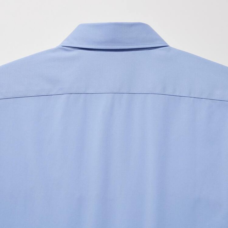 Camisas Uniqlo Easy Care Broadcloth Stretch Slim Fit (Regular Collar) Hombre Azules | 5364GEXOK