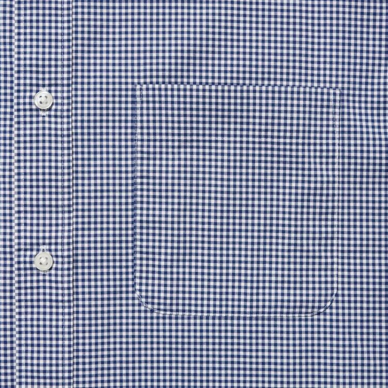 Camisas Uniqlo Extra Fine Algodon Broadcloth Long Sleeve Hombre Azules | 9083FYAIE