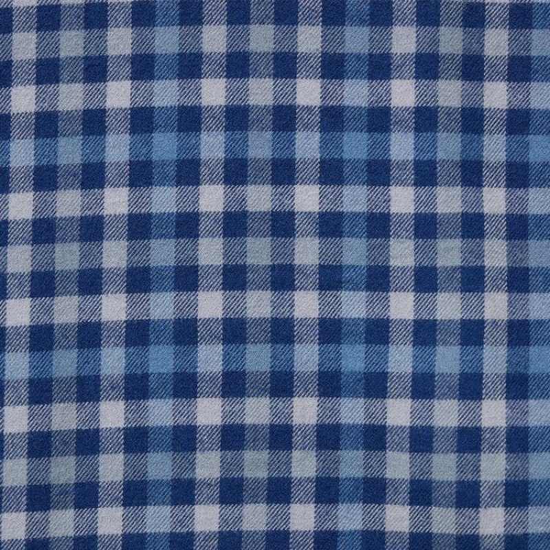 Camisas Uniqlo Flannel Regular Fit Checked (Button-down Collar) Hombre Azules | 7415ULESP