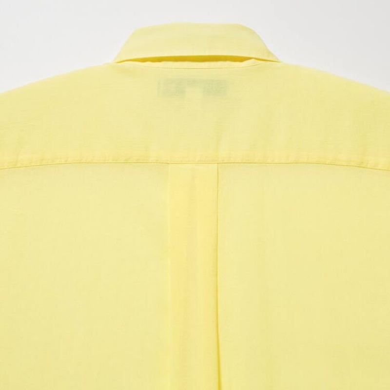 Camisas Uniqlo Ines De La Fressange Sheer Algodon Relaxed Fit Long Sleeved Mujer Amarillo | 8490KNBOH